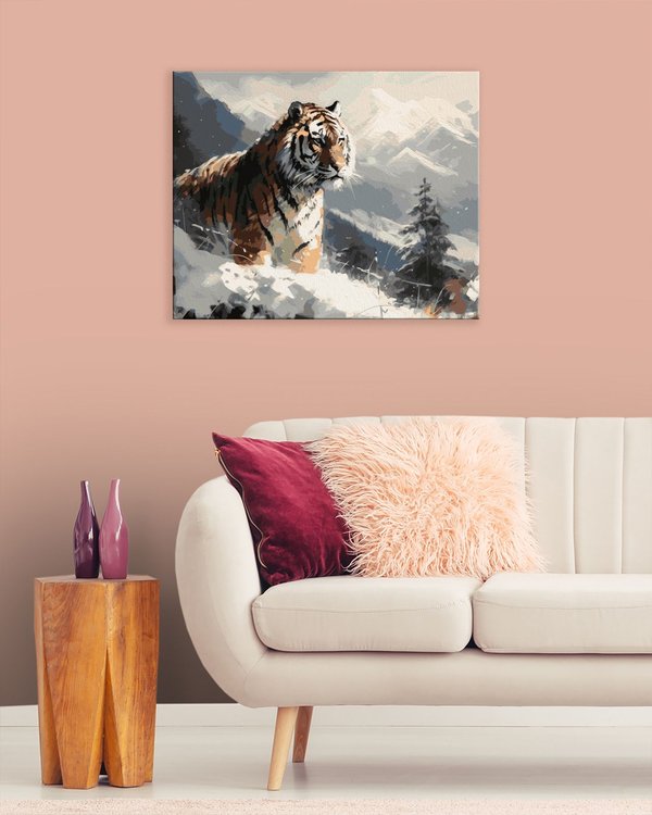 Картина по номерам «Тигр в снежных горах» — картинка 3