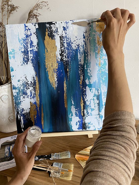 Набор для рисования с поталью и текстурной пастой «Blue wall» — картинка 6