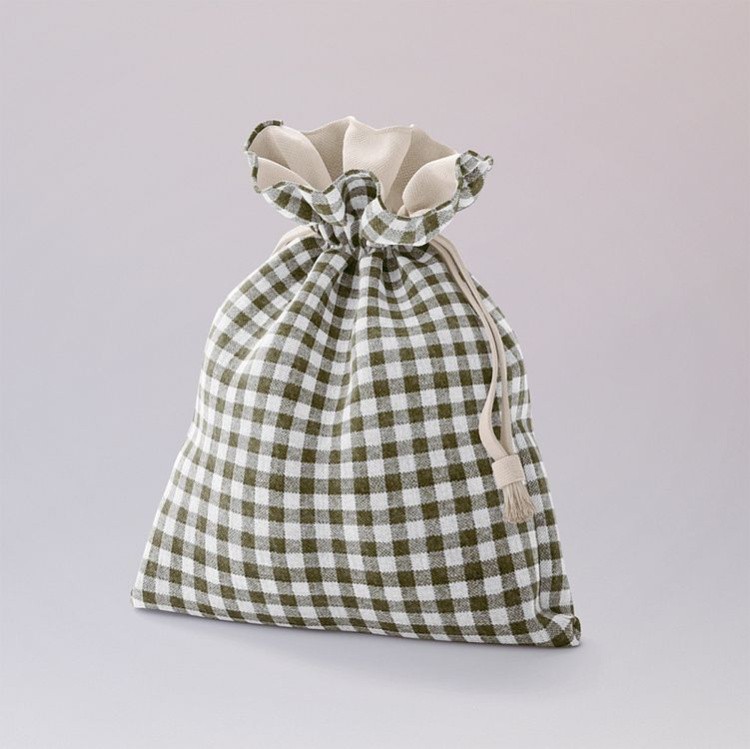 Ткань льняная, 1 м x 150 см, 140 г/м², цвет: оливковый, клетка, TBY — картинка 7