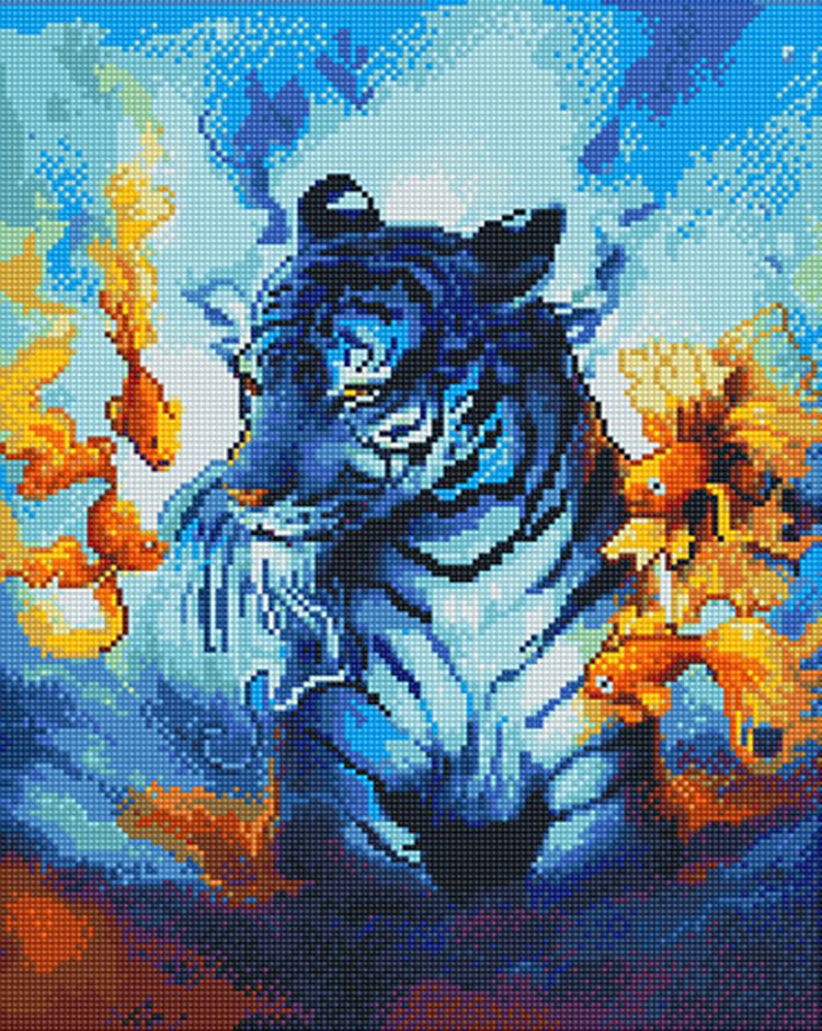 Алмазная вышивка «Синий тигр»