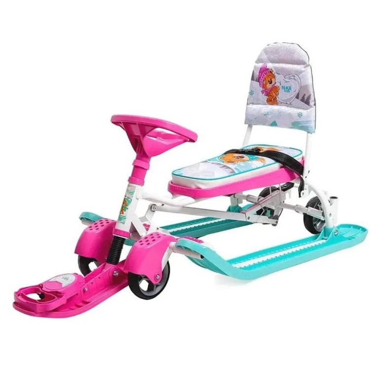 Снегокат детский со спинкой Тимка спорт 6 с медвежатами — картинка 12