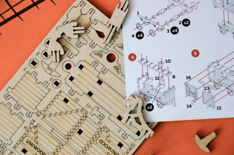 Конструктор из дерева «Товарный вагон» — картинка 5