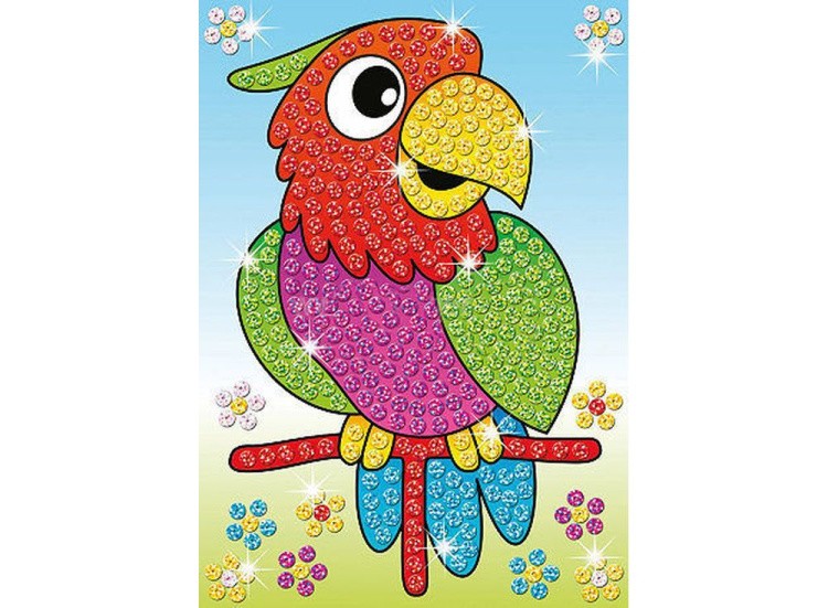 Картинка из блесток «Попугайчики» (двойная) — картинка 2