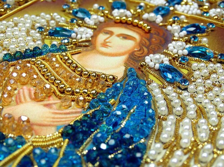 Набор вышивки хрустальными камнями «Ангел Хранитель» (золото) — картинка 4