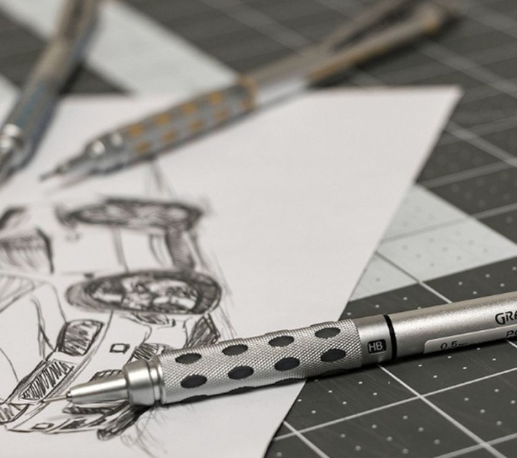 Карандаш автоматический профессиональный GRAPHGEAR 1000 0,5 мм, НВ, Pentel — картинка 6