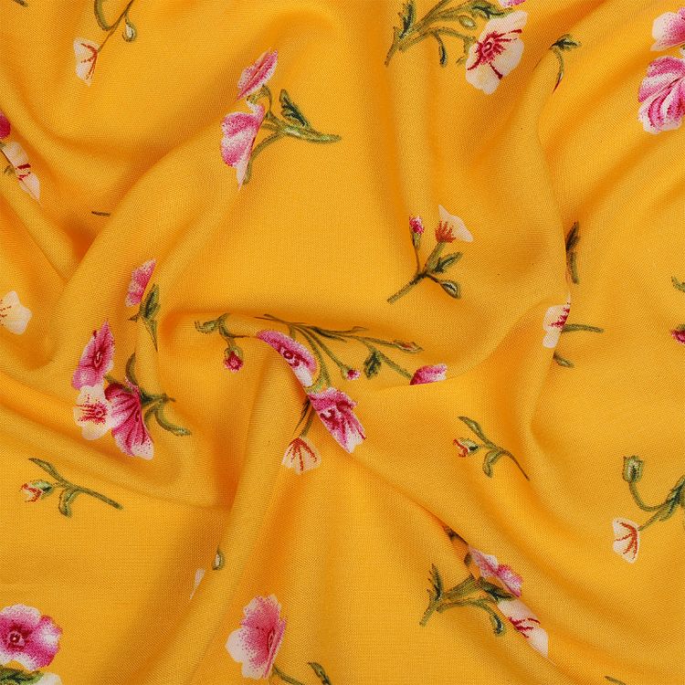 Ткань Штапель с рисунком, 5 м, ширина 145 см, 110 г/м2, цвет: с3 желтый, TBY — картинка 2