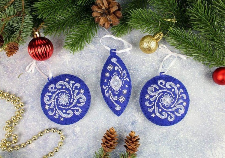 Набор для вышивания «Новогодние игрушки №1. Набор из 3 шт.» — картинка 4