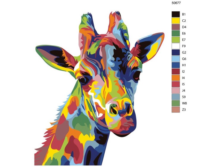 Картина по номерам «Разноцветный жираф» — картинка 2