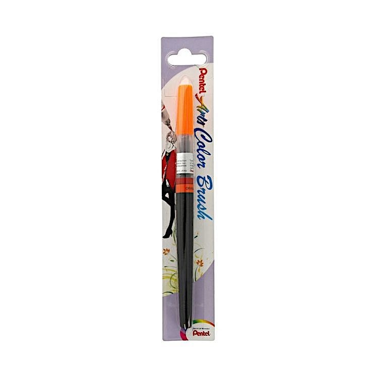 Кисть с краской Colour Brush, 1-10 мм, 5 мл, цвет: оранжевый, Pentel — картинка 5