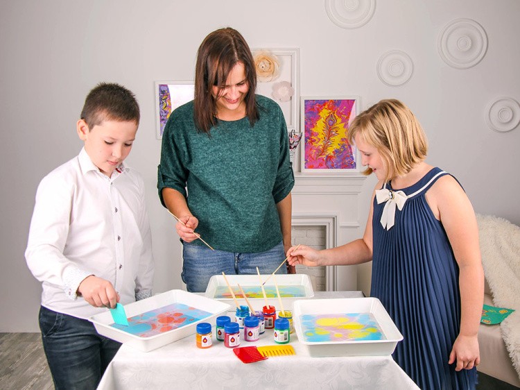 Набор для эбру «Семейный» 9 цветов, Эбру-Профи — картинка 7