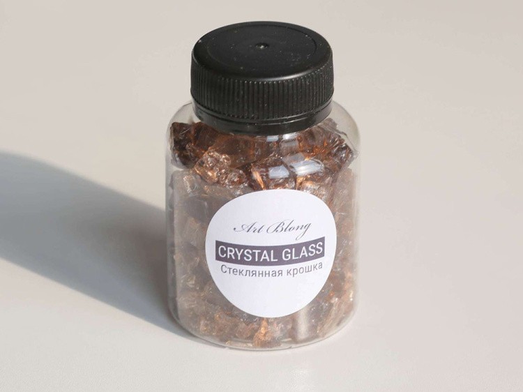 Стеклянная крошка Кристалл. Amber (фракция 3-8 мм), Art Blong — картинка 3