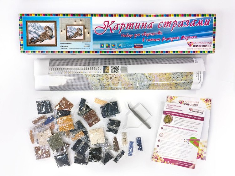 Алмазная вышивка «Снежный барс» — картинка 3