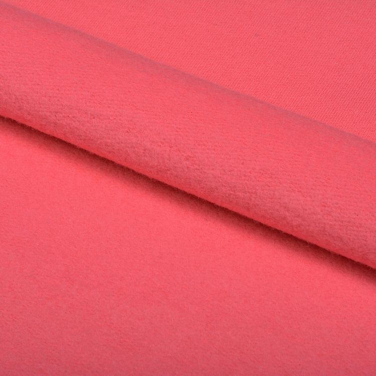 Ткань трикотаж Футер 2х нитка, начес, с лайкрой, 6 м, ширина 200 см, цвет: ярко-розовый, TBY — картинка 3