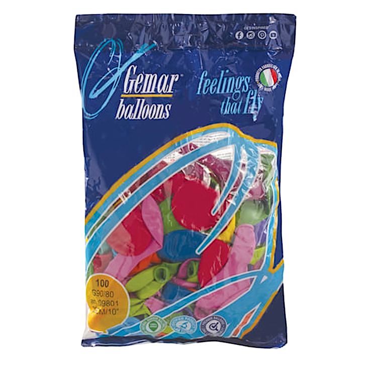 Шары воздушные 10&quot; (25 см), комплект 100 шт., 12 пастельных цветов — картинка 2