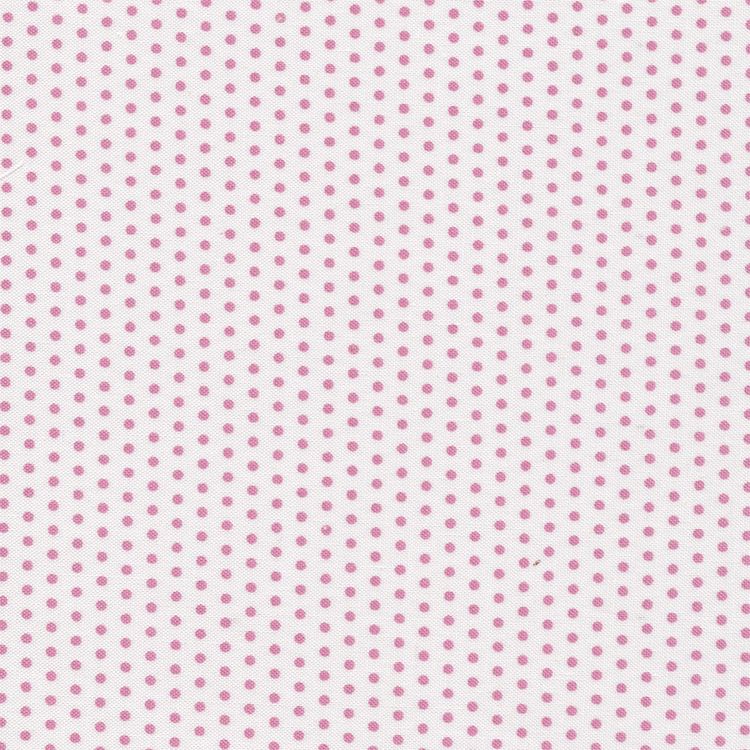 Ткань для пэчворка «БАБУШКИН СУНДУЧОК», 50x55 см, 140 г/м2, 100% хлопок, цвет: БС-05 крупный горох, белый/ярко-розовый, Peppy