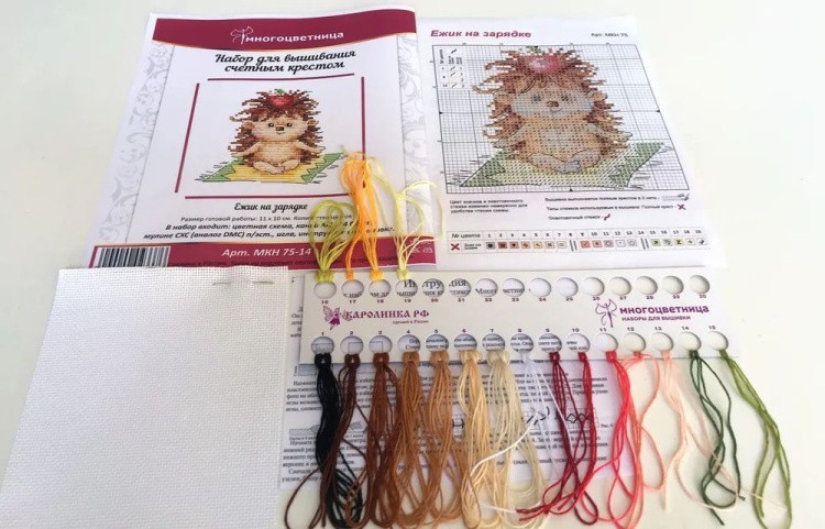 Набор для вышивания «Ежик на зарядке» — картинка 4