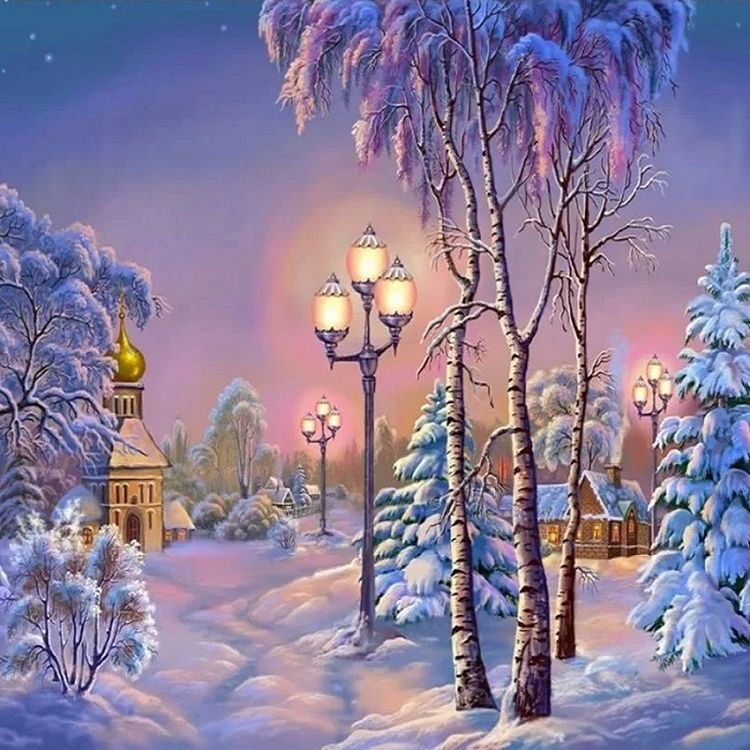 Картина по номерам «Зимний вечер» — картинка 2
