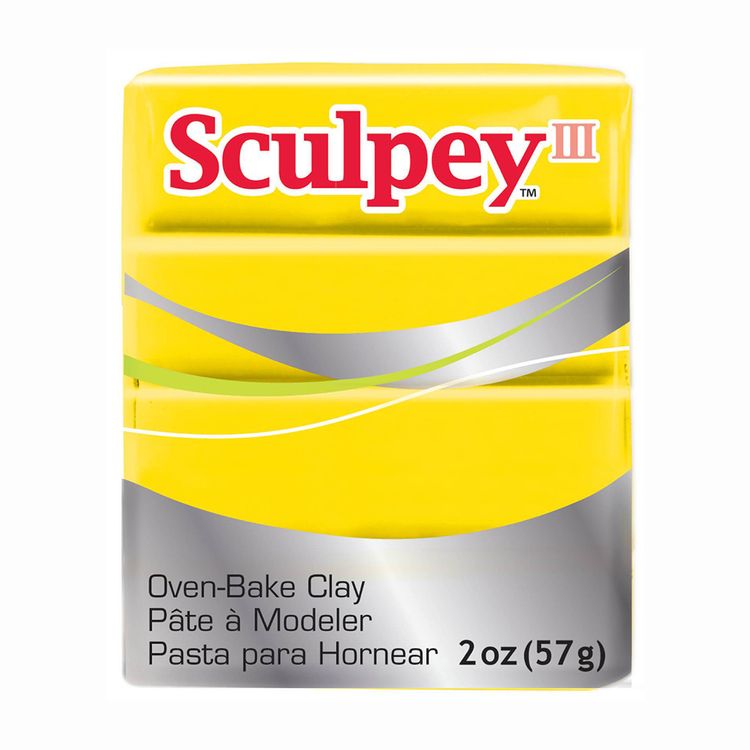 Полимерная глина Sculpey III, цвет: 072 желтый, 42 г