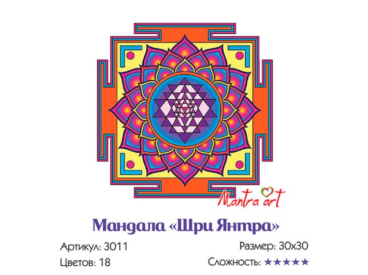 Картина по номерам «Мандала Шри Янтра» — картинка 3