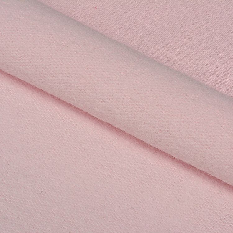 Ткань трикотаж Футер 2х нитка, начес, с лайкрой, 6 м, ширина 200 см, цвет: розовое безе, TBY — картинка 3