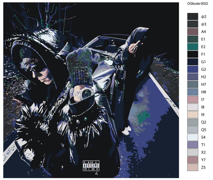 Картина по номерам «OG buda ОГ буда рэпер: Порш 40x40» — картинка 2