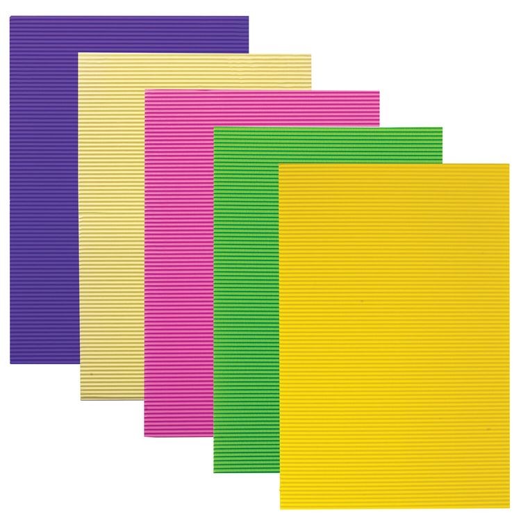 Картон цветной А4 гофрированный, 5 л., 5 цв., 250 г/м2, Остров Сокровищ — картинка 2