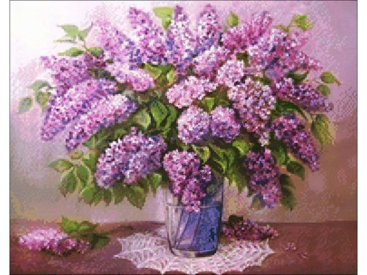 Алмазная вышивка «Букет сирени» — картинка 2