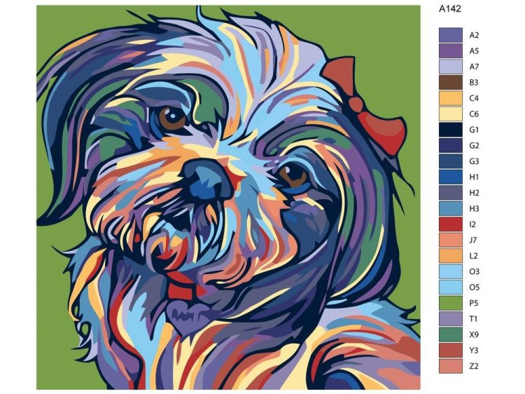 Картина по номерам «Разноцветная болонка» — картинка 2