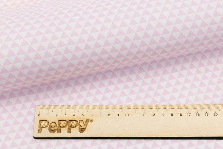 Ткань для пэчворка «БАБУШКИН СУНДУЧОК», 50x55 см, 140 г/м2, 100% хлопок, цвет: БС-45 треугольники, розовый, Peppy — картинка 2