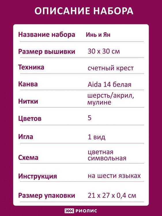 Набор для вышивания «Инь и Ян» — картинка 7