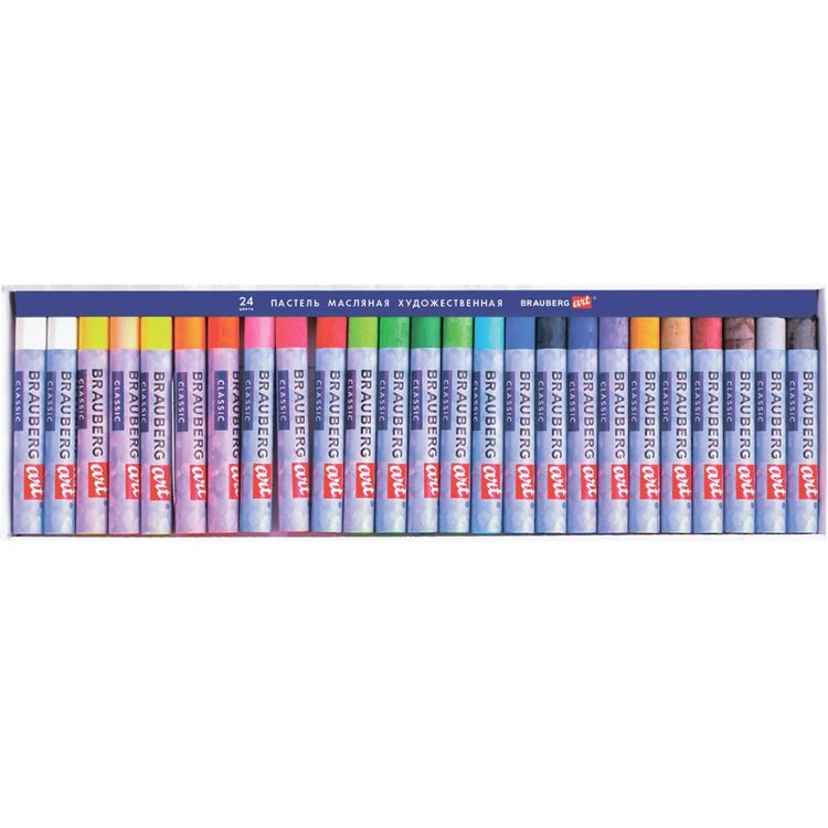 Пастель масляная художественная, 24 цв., круглое сечение, BRAUBERG ART CLASSIC — картинка 4