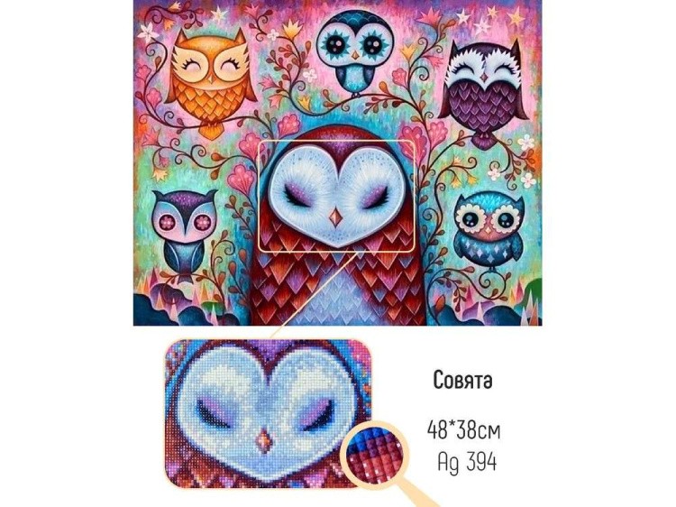 Алмазная вышивка «Совята» — картинка 2