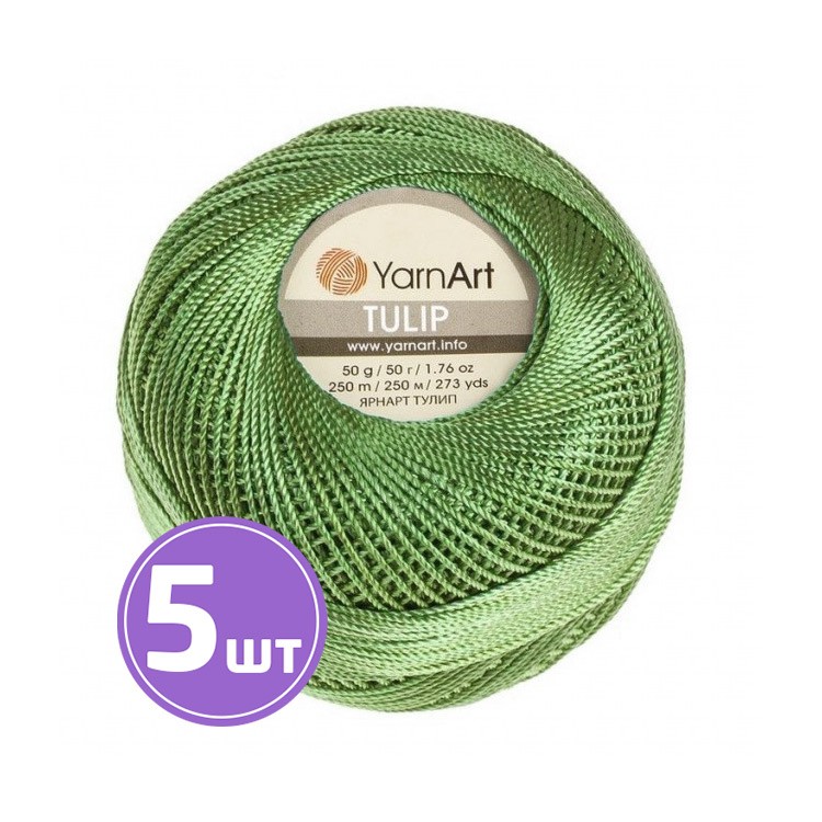 Пряжа YarnArt TULIP (481), светло-зеленый, 5 шт. по 50 г