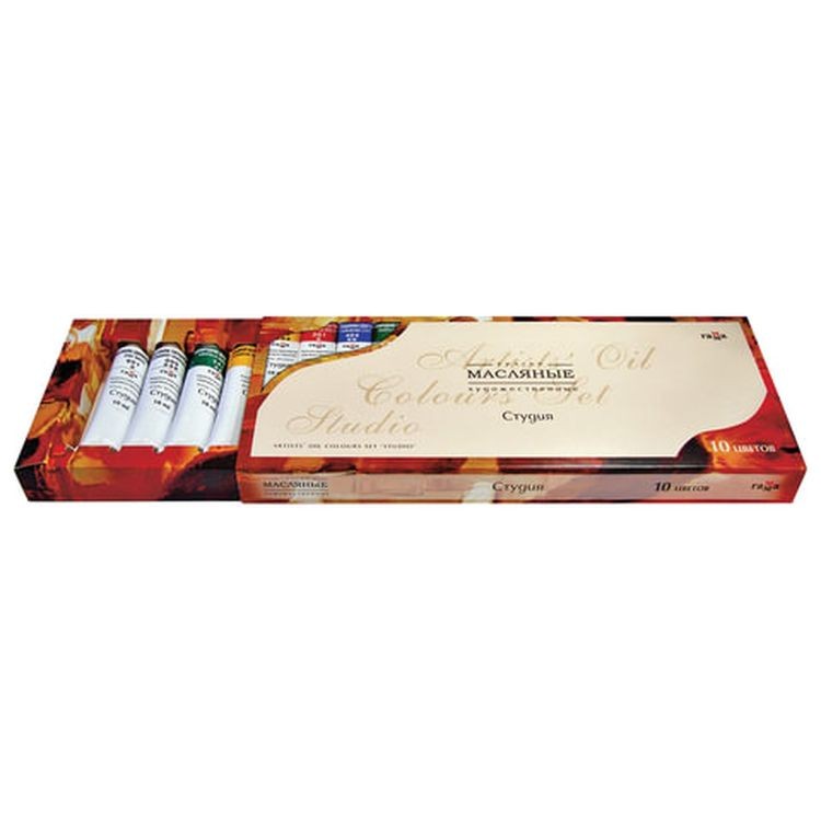 Краски масляные художественные Gamma «Студия», 10 цв. по 18 мл, в тубах — картинка 2