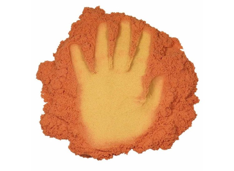 Космический песок оранжевый 500 гр, меняет цвет — картинка 7