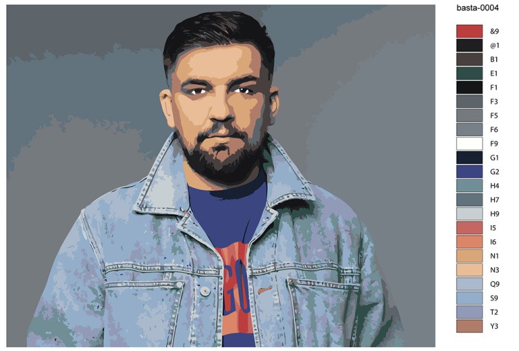 Картина по номерам «Рэпер Баста Василий Вакуленко 4» — картинка 2