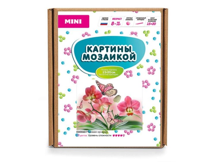 Алмазная вышивка-открытка «Розовая орхидея» — картинка 5