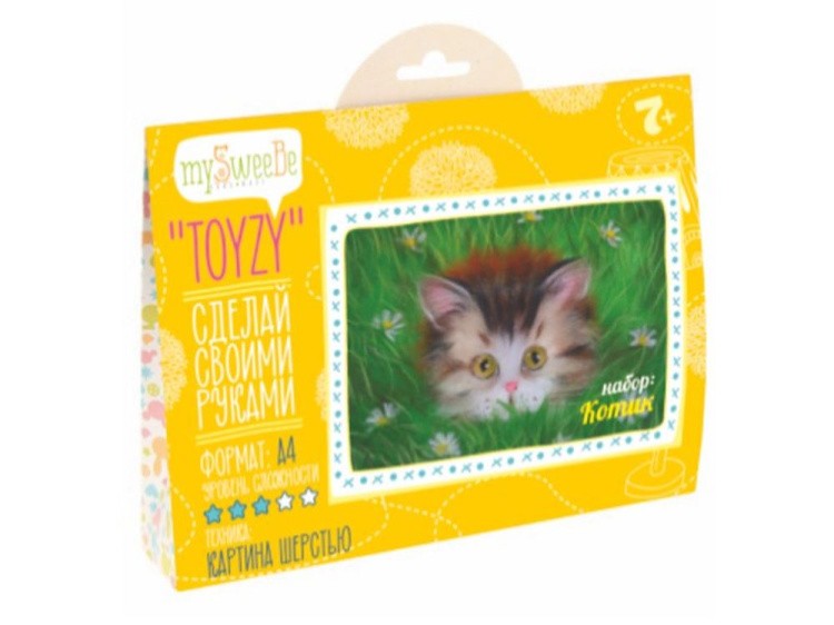 Картина шерстью «Котик» — картинка 2