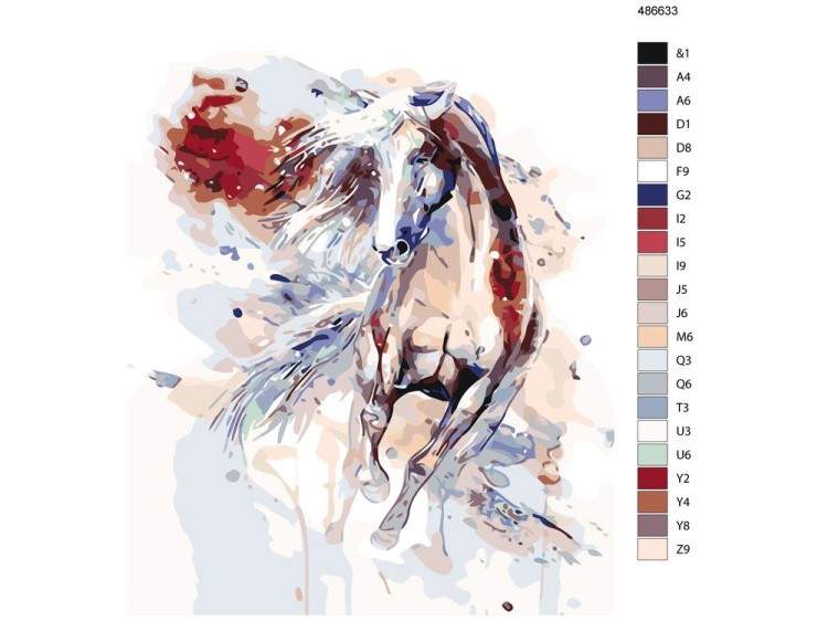 Картина по номерам «Красочный конь» — картинка 2
