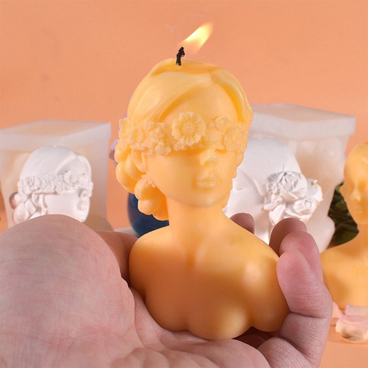 Силиконовый молд - Свеча фигура девушки, 10x8см, 1 шт. — картинка 10