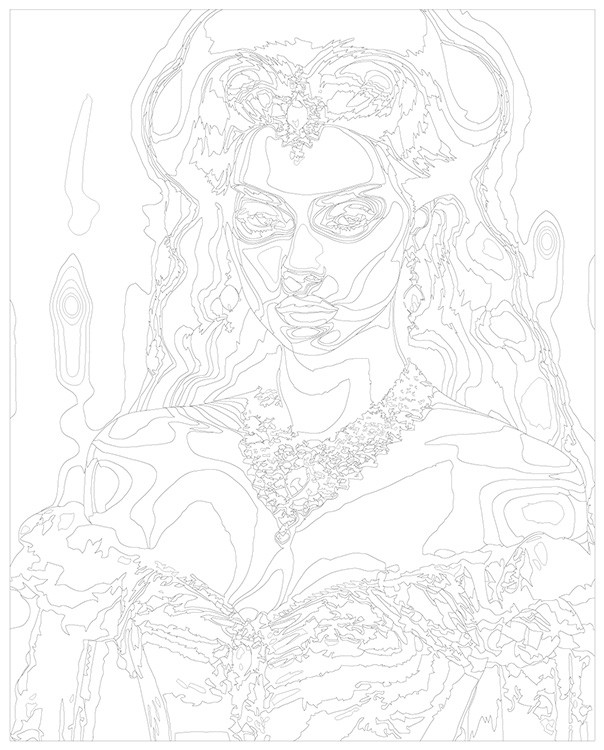 Картина по номерам «Девушка-вампир в холодных тонах» — картинка 3