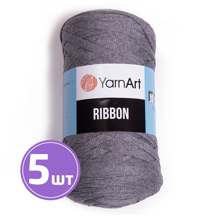 Пряжа YarnArt Ribbon (Риббон) (774), светло-серый, 5 шт. по 250 г