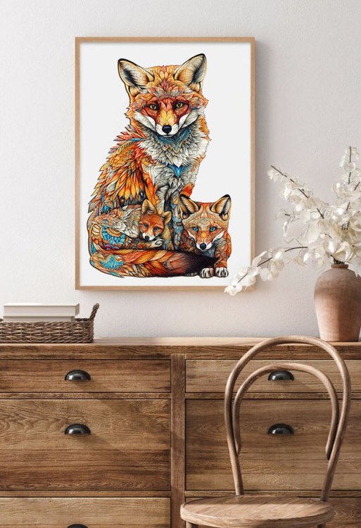 Деревянные пазлы «Лисья Семья L», Woodbests — картинка 8