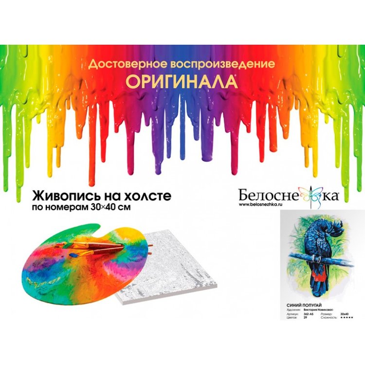 Картина по номерам «Синий попугай» — картинка 4