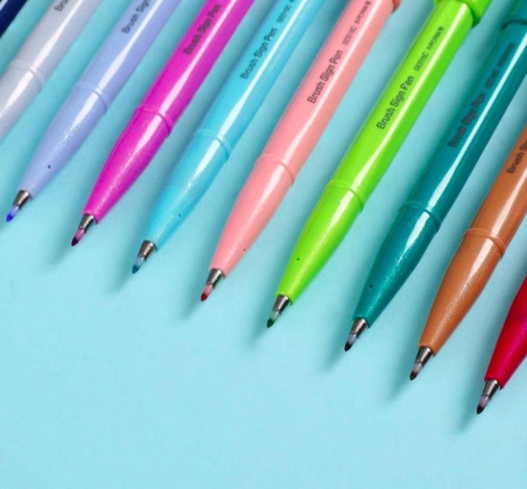 Фломастер-кисть Brush Sign Pen, 2 мм, цвет: оливковый, Pentel — картинка 7
