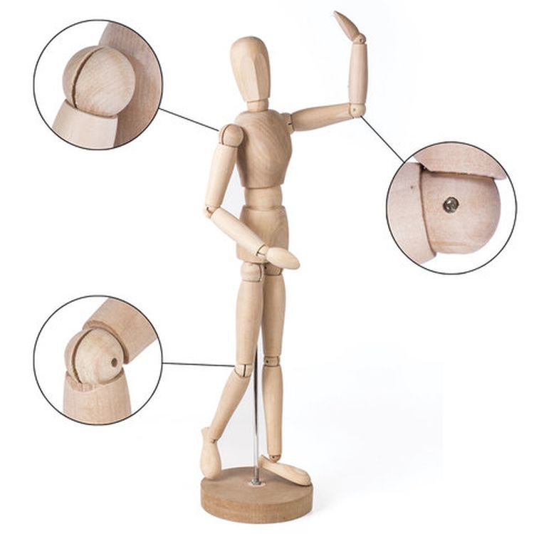 Манекен человека художественный мужской, дерево, высота 51 см, BRAUBERG ART CLASSIC  — картинка 7