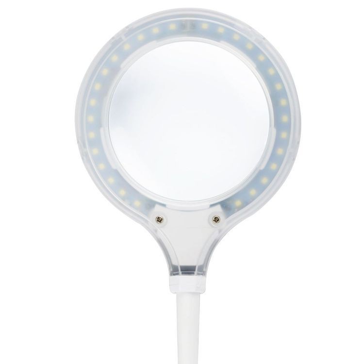 Лупа настольная 3D с подсветкой 30 LED, прищепка в блистере, белая, REXANT — картинка 8