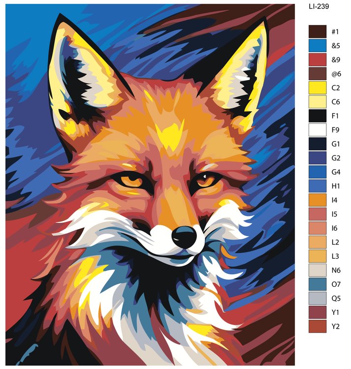 Картина по номерам «Хитрый лис» — картинка 2