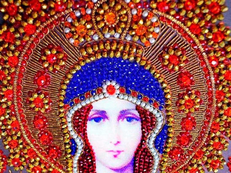 Набор вышивки хрустальными камнями «Богородица Знамение» — картинка 5