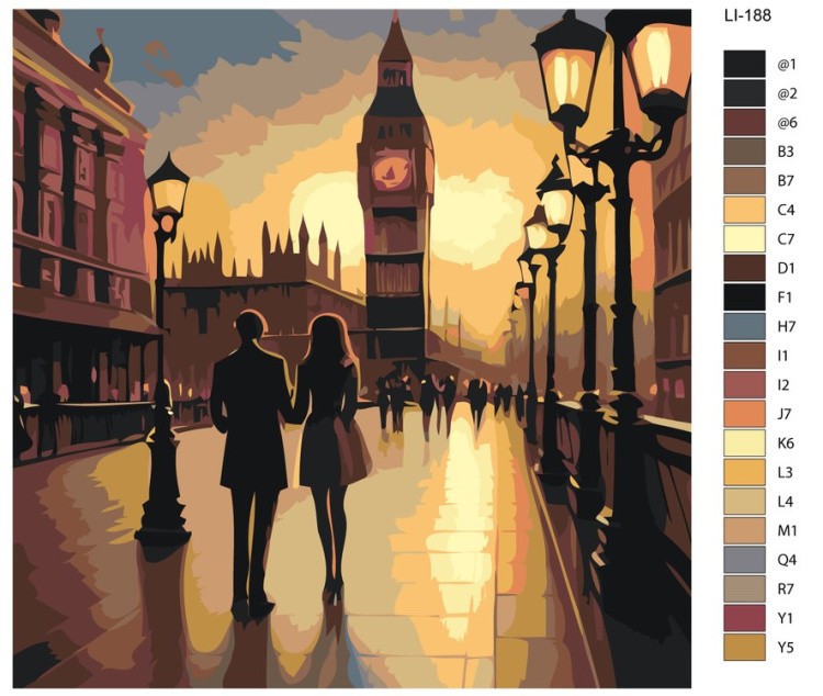 Картина по номерам «Пара на фоне Биг-Бена» — картинка 2